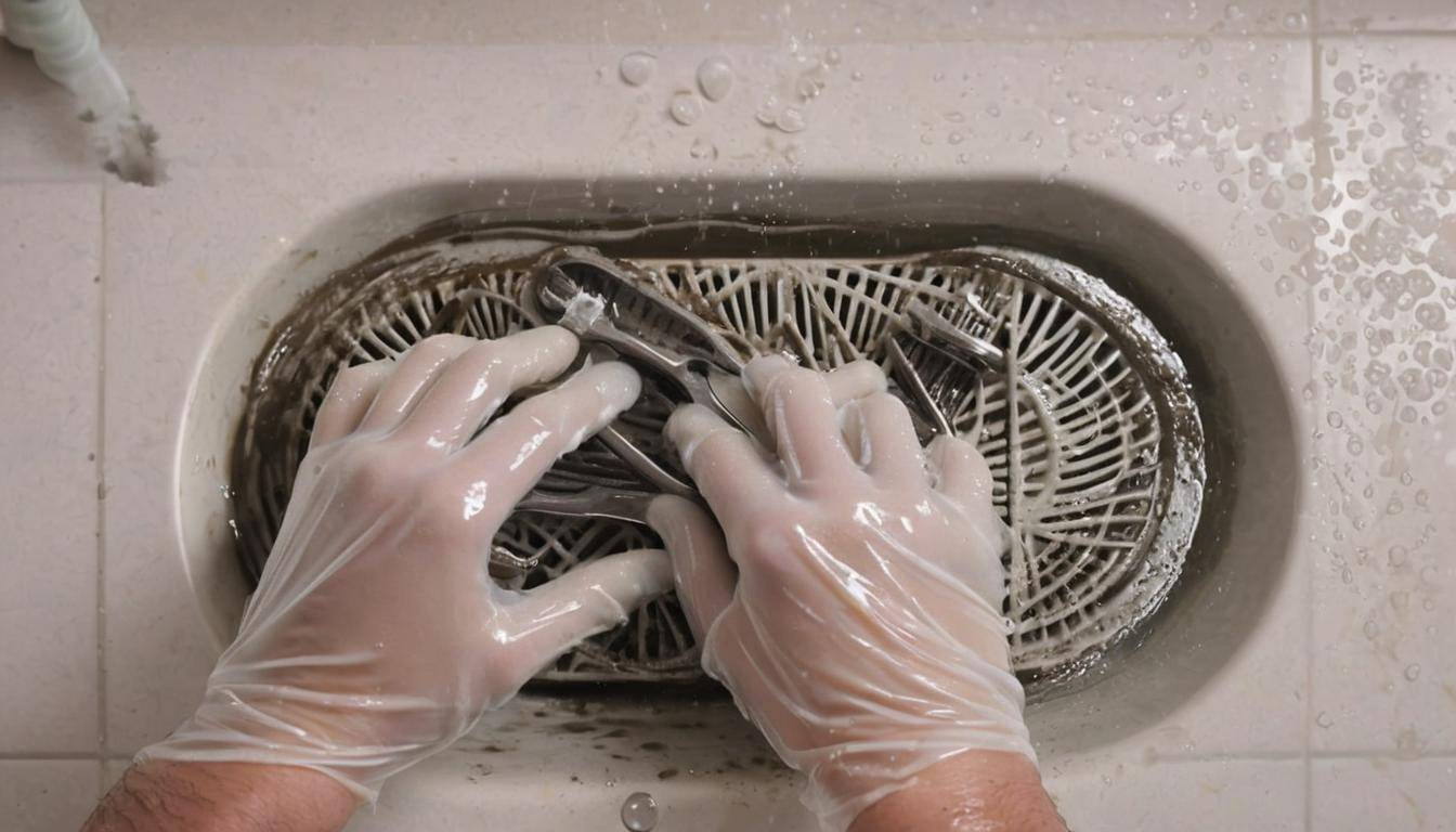 Clearing shower drain clog