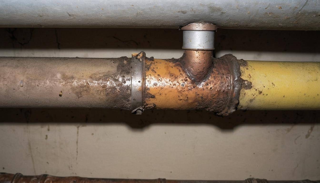 Damaged plumbing pipes