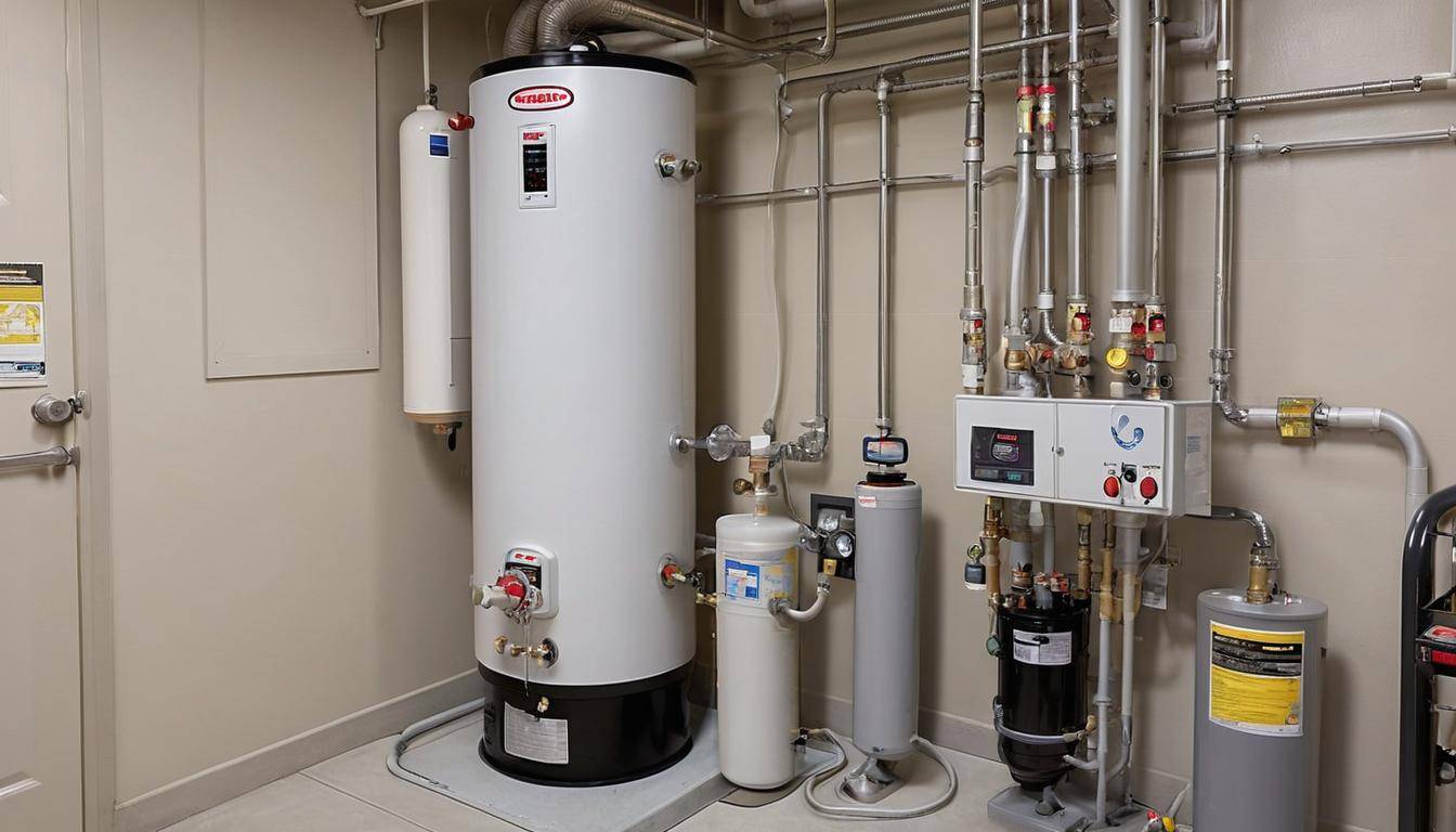 Modern water heater installation