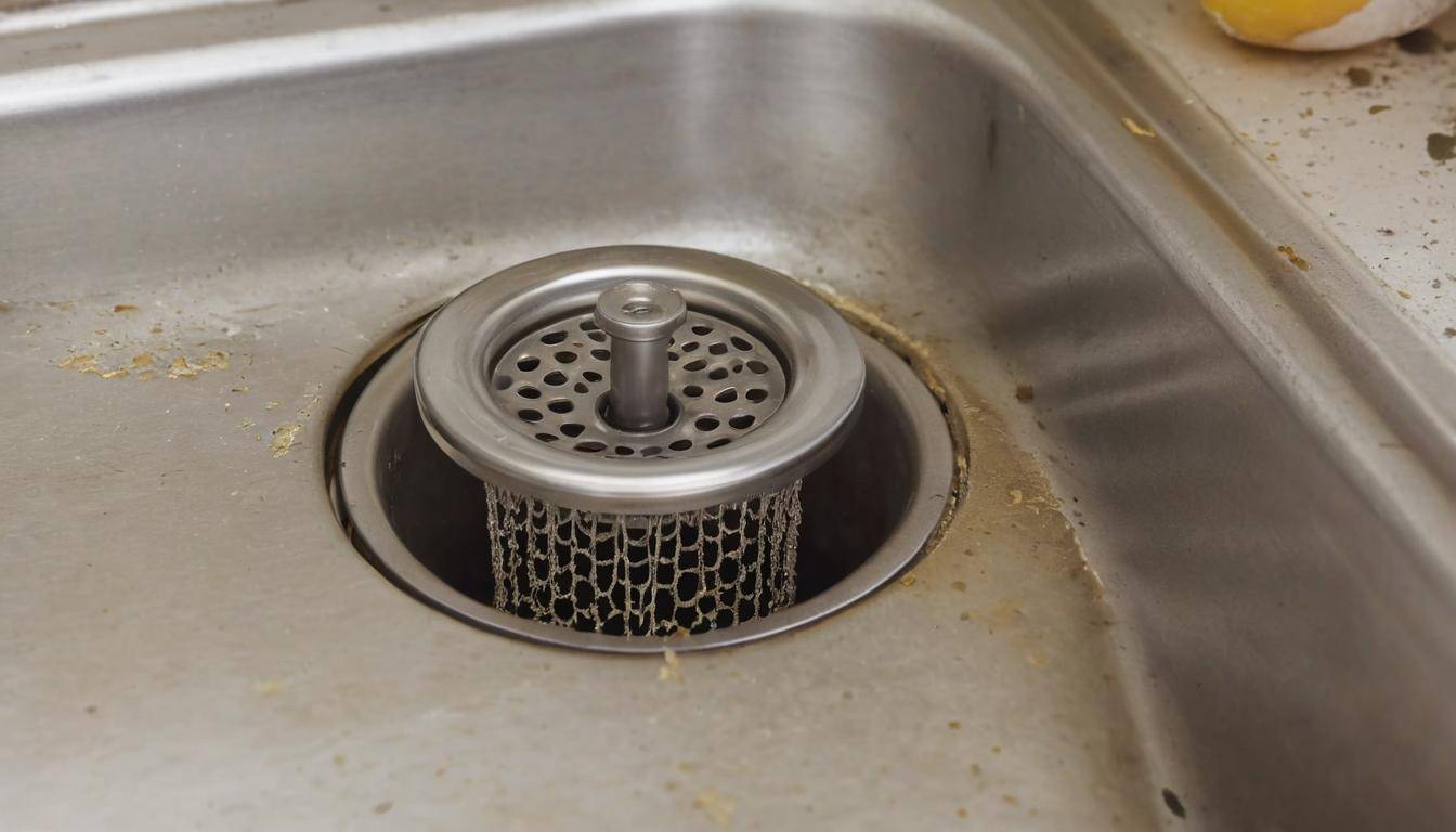 Sink strainer preventing clogs.